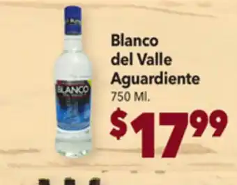 Vallarta Supermarkets Blanco del valle aguardiente offer
