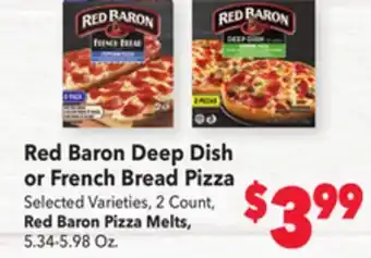 Vallarta Supermarkets Red baron deep dish or french bread pizza offer