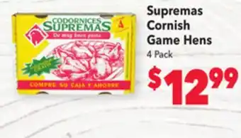 Vallarta Supermarkets Supremas cornish game hens offer