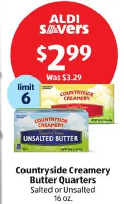 Aldi Countryside creamery butter quarters offer