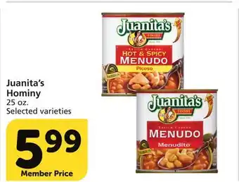 Vons Juanita's hominy offer