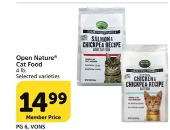 Vons Open nature cat food offer
