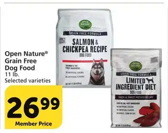 Vons Open nature grain free dog food offer
