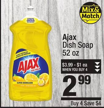 Super King Markets Ajax dish soap offer