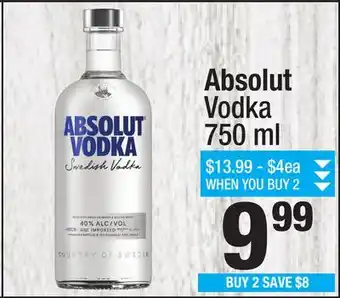 Super King Markets Absolut vodka offer