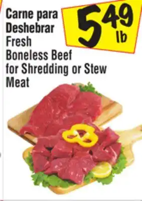 El Super Fresh boneless beef for shredding or stew meat offer