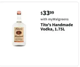 Walgreens Tito's handmade vodka, 1.75l offer