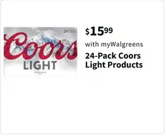 Walgreens 24-pack coors light products offer