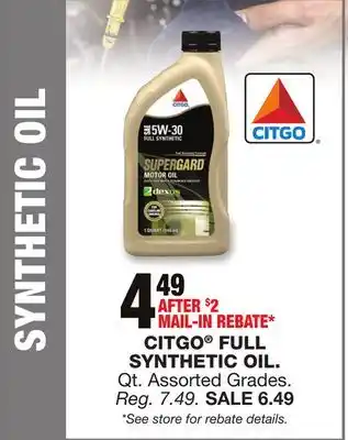 Blain's Farm & Fleet Citgo full synthetic oil offer
