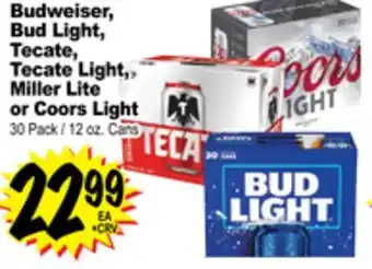 Superior Grocers Budweiser, bud light, tecate, tecate light, miller lite or coors light offer