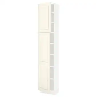 Ikea Sektion high cabinet with shelves/2 doors, white/bodbyn off-white, 18x15x90 offer