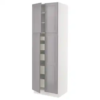 Ikea Sektion / maximera high cabinet w 4 doors/5 drawers, white/bodbyn gray, 30x24x90 offer