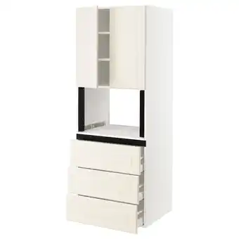 Ikea Sektion / maximera hi cb f micro w 3 drawers/2 doors, white/bodbyn off-white, 30x24x80 offer