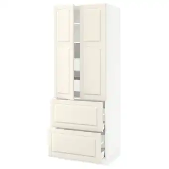 Ikea Sektion high cab w 2drs/2 fronts/4 drawers, white/bodbyn off-white, 30x24x80 offer