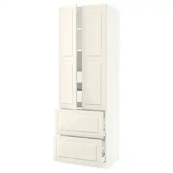 Ikea Sektion high cab w 2drs/2 fronts/4 drawers, white/bodbyn off-white, 30x24x90 offer
