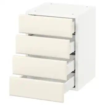 Ikea Sektion wall cabinet with 4 drawers, white maximera/bodbyn off-white, 15x15x20 offer