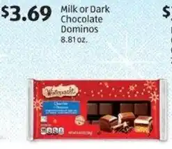 Aldi Milk or Dark Chocolate Dominos 8.81 oz. offer