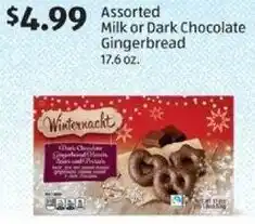 Aldi Assorted Milk or Dark Chocolate Gingerbread offer
