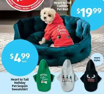 Aldi Heart to Tail Holiday Pet Sequin Sweatshirt offer