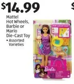 Aldi Mattel Hot Wheels, Barbie or Mario Die-Cast Toy offer