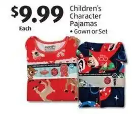 Aldi Children's Character Pajamas offer