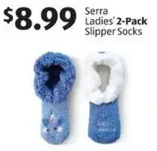 Aldi Serra Ladies' 2-Pack Slipper Socks offer