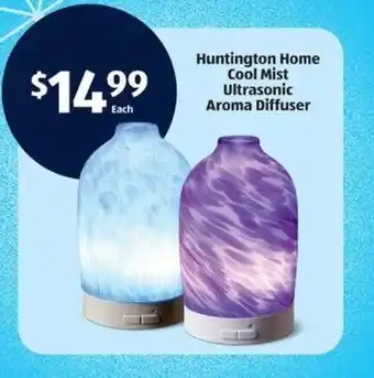 Aldi Huntington Home Cool Mist Ultrasonic Aroma Diffuser offer