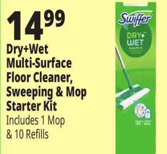 Ocean State Job Lot Dry+ wet multi-surface floor cleaner, sweeping & mop starter kit offer