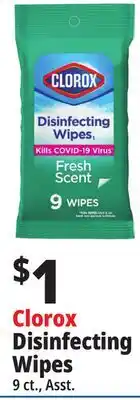 Ocean State Job Lot Clorox disinfecting wipes offer