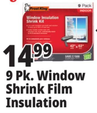 Ocean State Job Lot Frost king window insulation shrink kit, 9 count offer