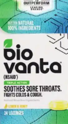Ocean State Job Lot Biovanta natural throat lozenges offer