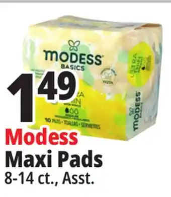 Ocean State Job Lot Modess maxi pads offer