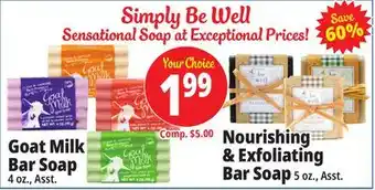Ocean State Job Lot Simply be well goat milk bar soap offer