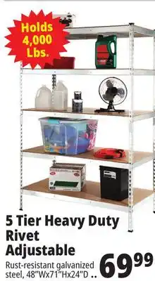 Ocean State Job Lot 5 tier heavy duty rivet adjustable offer