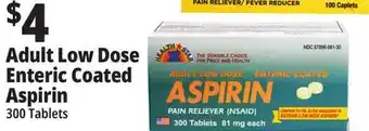 Ocean State Job Lot Health star 81 mg adult low dose aspirin pain reliever, 300 tablets offer