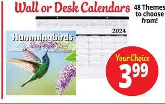 Ocean State Job Lot Wall or desk calendars offer