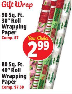 Ocean State Job Lot Gift wrapping offer