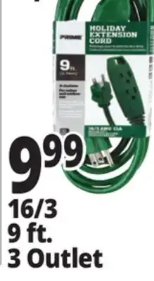 Ocean State Job Lot 9 ft. 3 outlet extension cords offer