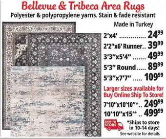 Ocean State Job Lot Bellevue & tribeca area rugs offer