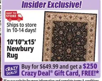 Ocean State Job Lot 10'10x15' newbury rug offer