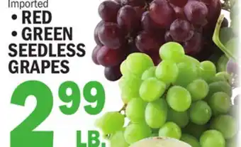C Town Red, green seedless grapes offer