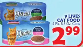 Bravo Supermarkets 9 lives cat food offer