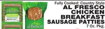 Bravo Supermarkets Al fresco chicken breakfast sausage patties offer