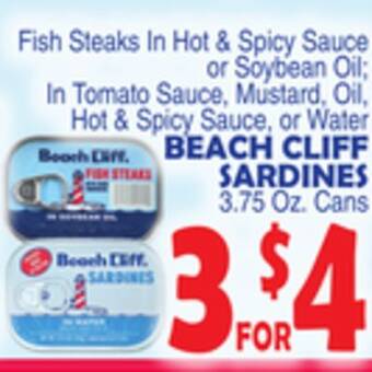 Bravo Supermarkets Beach cliff sardines offer