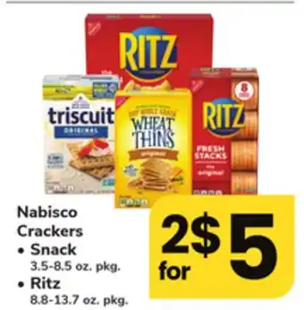 ACME Nabisco crackers snack 3.5-8.5 oz. pkg., ritz 8.8-13.7 oz. pkg offer