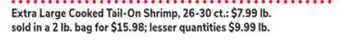 ACME Extra large cooked tail-on shrimp offer