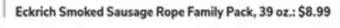 ACME Eckrich smoked sausage rope family pack offer