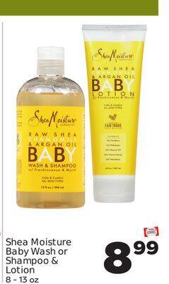 Weis Markets Shea moisture baby wash or shampoo & lotion offer