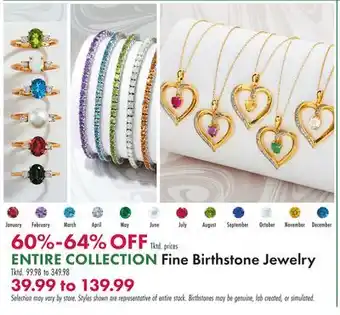 Boscov's Entire collection fine birthstone jewelry offer