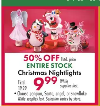 Boscov's Entire stock christmas nightlights offer